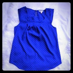 CANDIES TOP Size small, polkadots royal blue